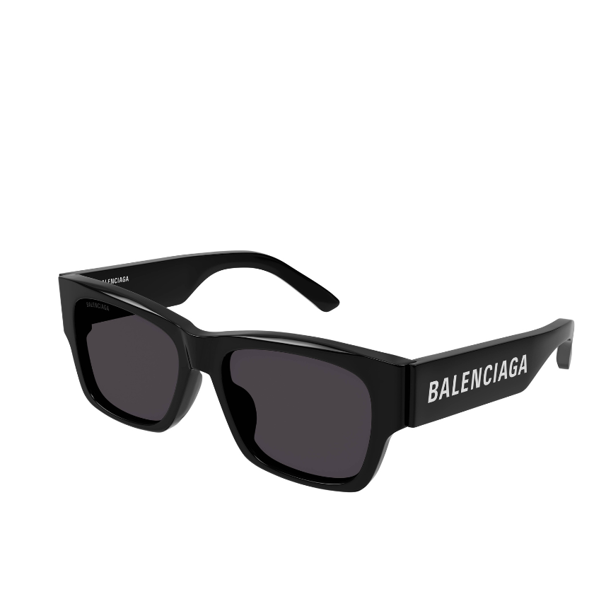 Balenciaga Rectangle Acetate Sunglasses BB0262SA Black/Grey