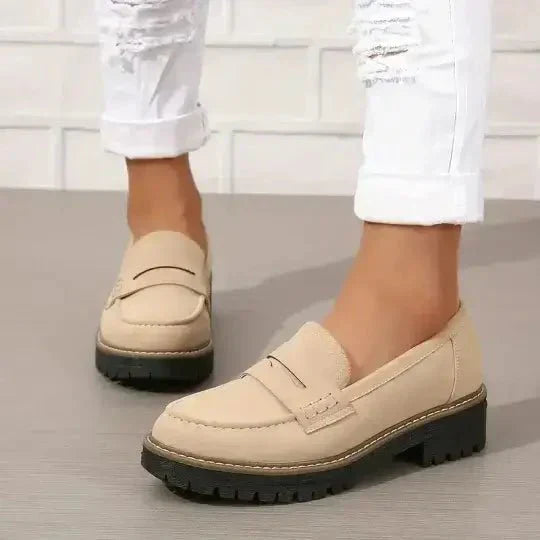 Mocassini da donna in camoscio - Scarpe casual slip-on con suola spessa - Disponibili in vari colori