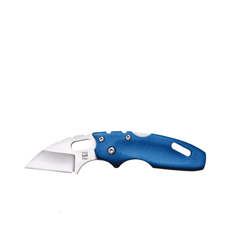 Cold Steel Mini Tuff Lite Plain EDGE Knife 2" Tri-Ad Lock S35VN Pocket Clip Handle Blue