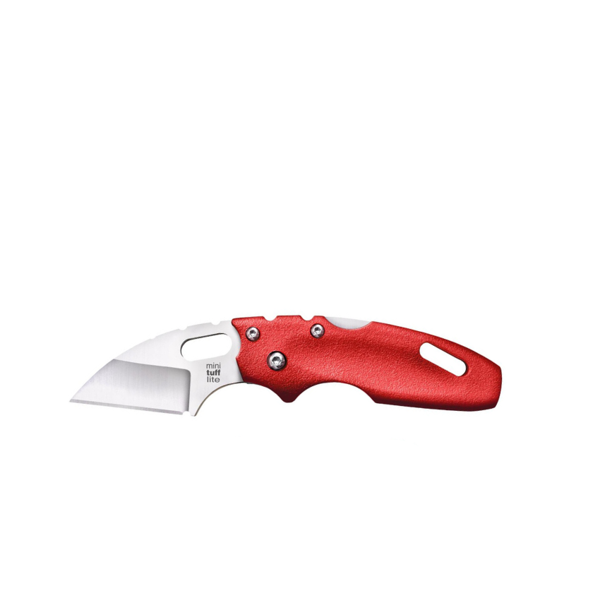 Cold Steel Mini Tuff Lite Plain EDGE Knife 2" Tri-Ad Lock S35VN Pocket Clip Handle Red
